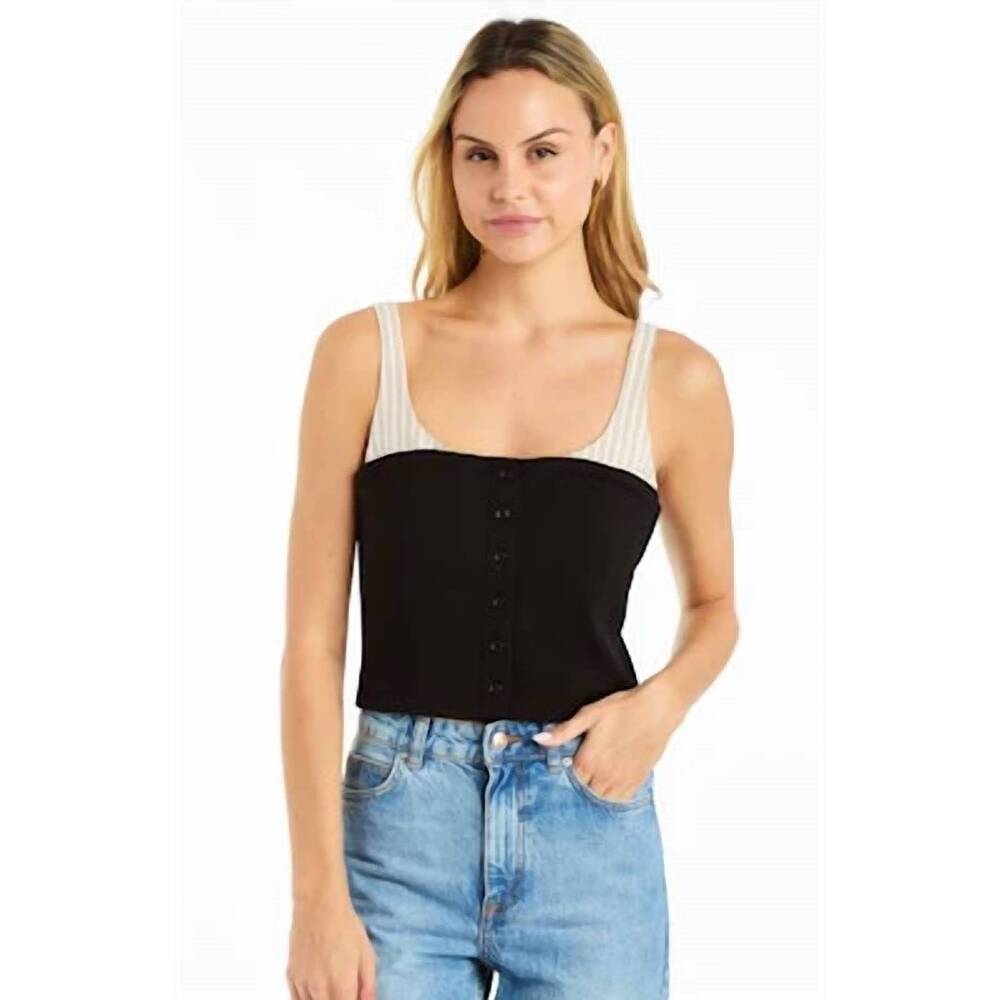 NEW DREW moon tank top in black